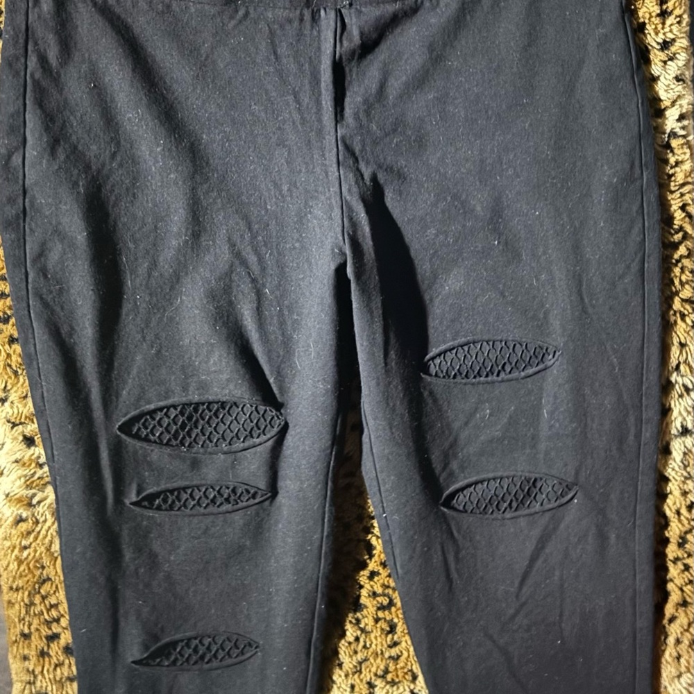 Torrid Black Textured / Fishnet Leggings